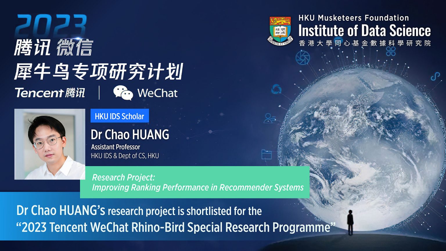HKU IDS Scholar Dr Chao Huang’s Project Is Shortlisted for “2023 ...
