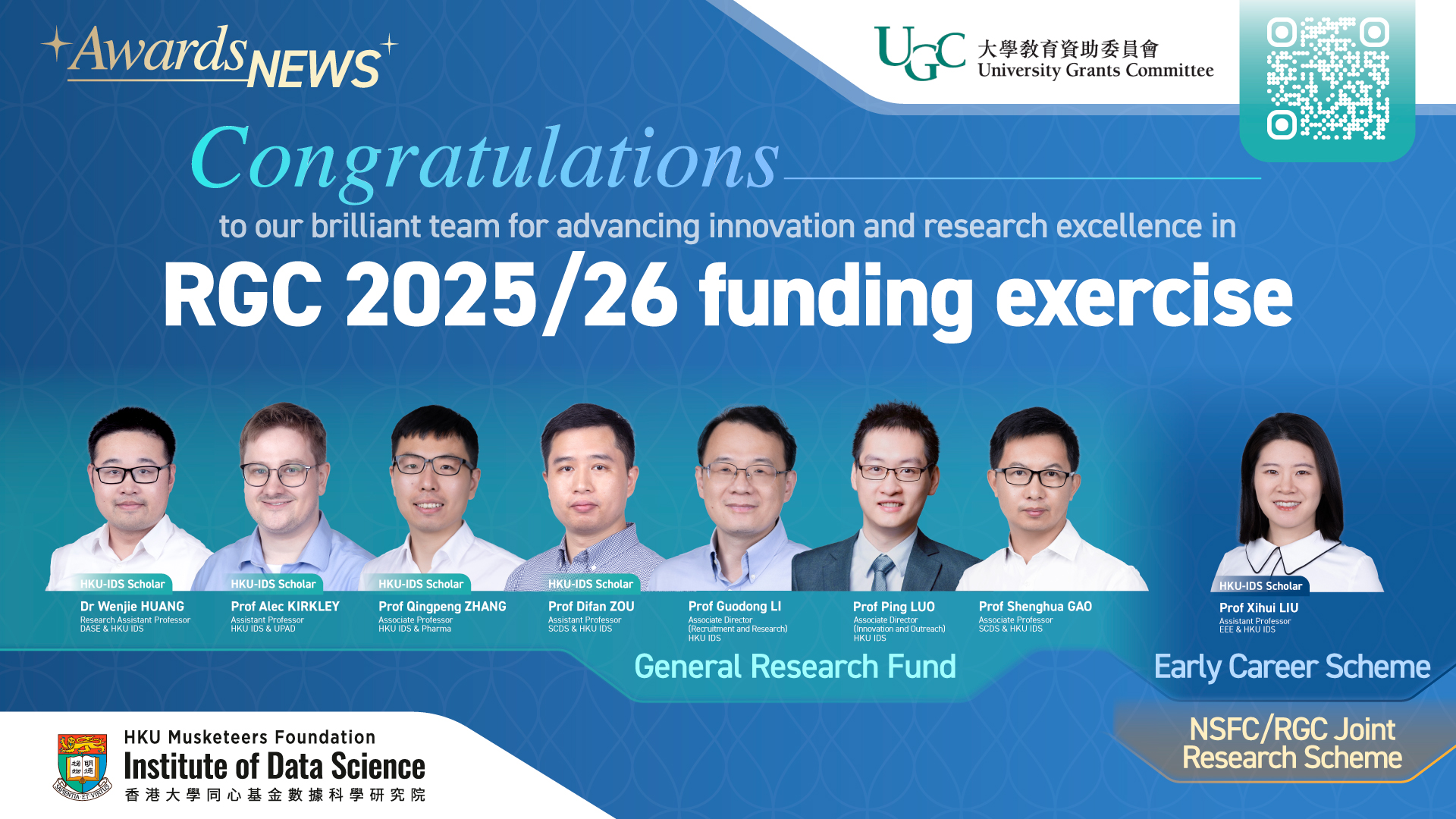 RGC Funding Results of HKU IDS Professors and Scholars in the 2025/26 Exercise!